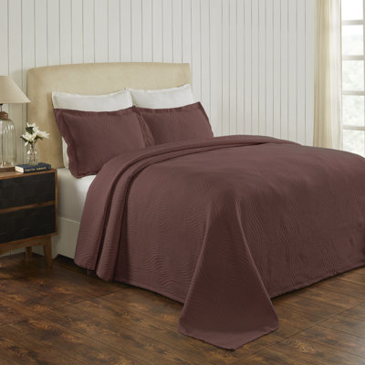 Zelaya Cotton CoverletBedspread Set Chocolate King Size Pillow Sham
